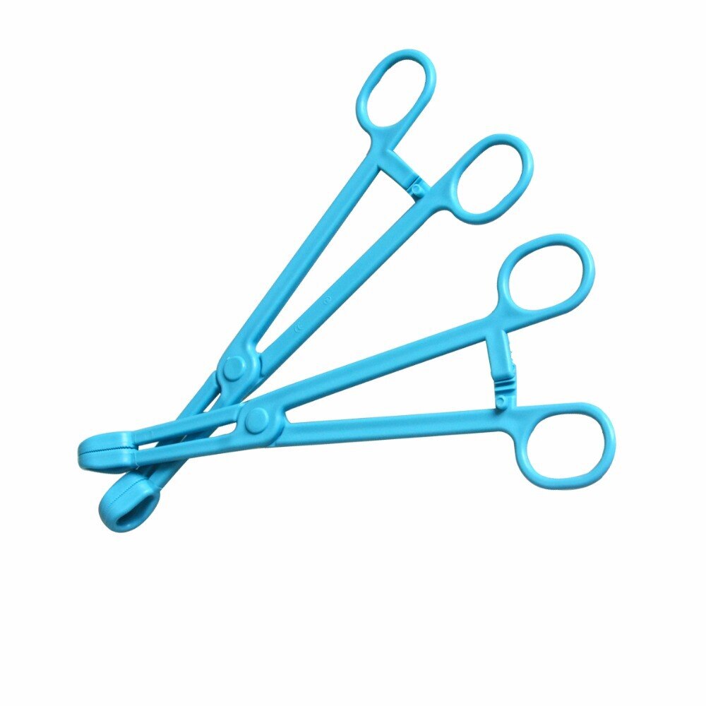 10pcs Plastic Disposable Hemostat Forcep Sponge Forceps Lab Surgical Forceps