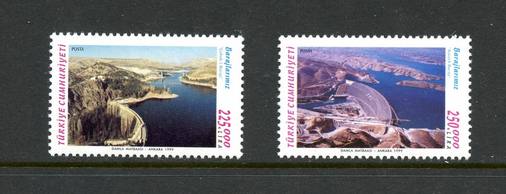 N141   Turkey  1999    dams   2v.   MNH