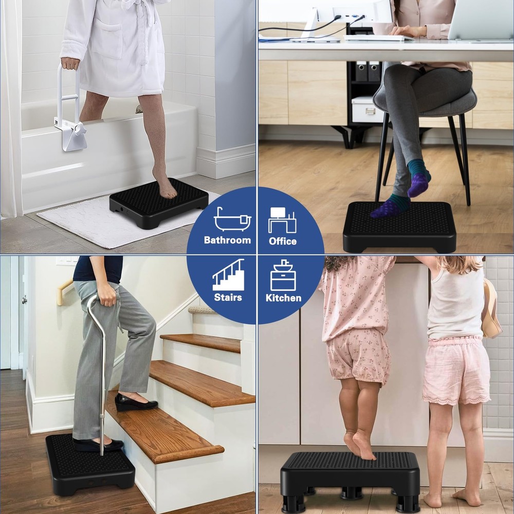 Mobility One Step Stool Heavy Duty Indoor/Outdoor Non-Slip Step Platform Assi...