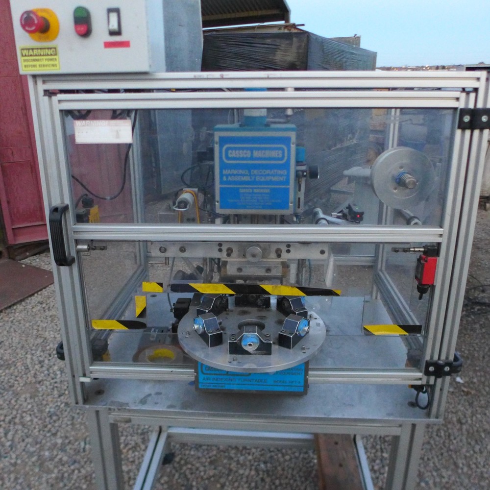 CASSCO HOT STAMP COMMAND STATION / AIR INDEXING TURN TABLE HPT-3 MACHINE