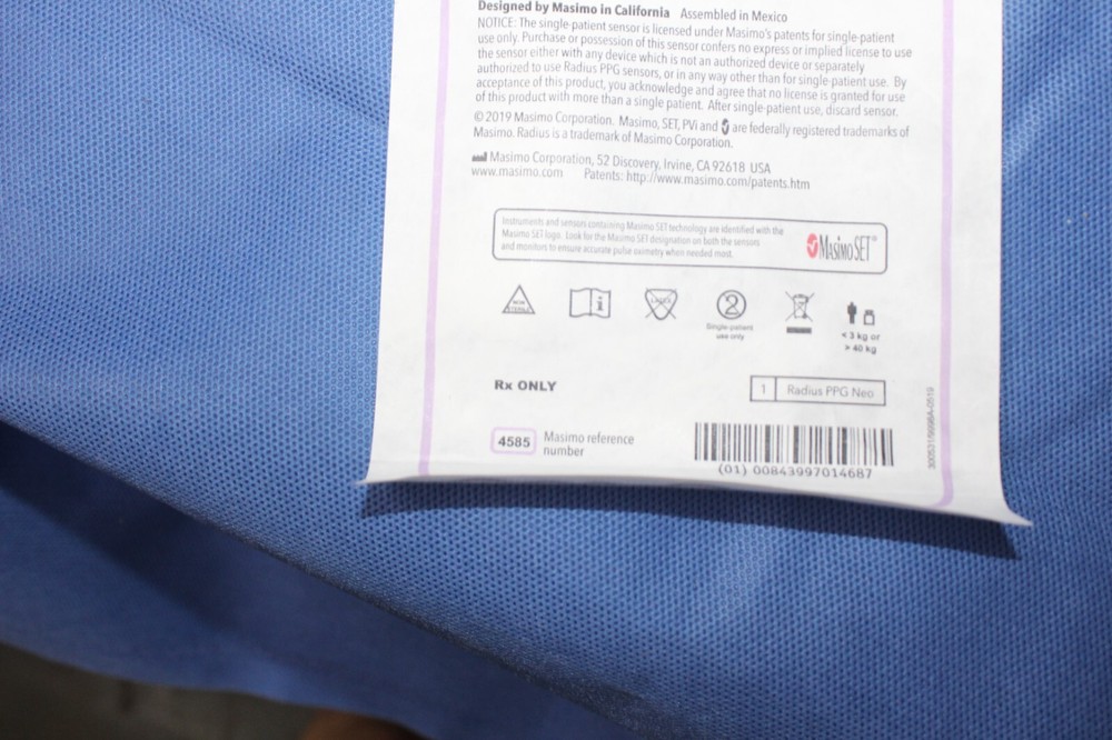 Masimo Model Number # 4585 Radius PPG Neo ADH Sensor 20 Per Box