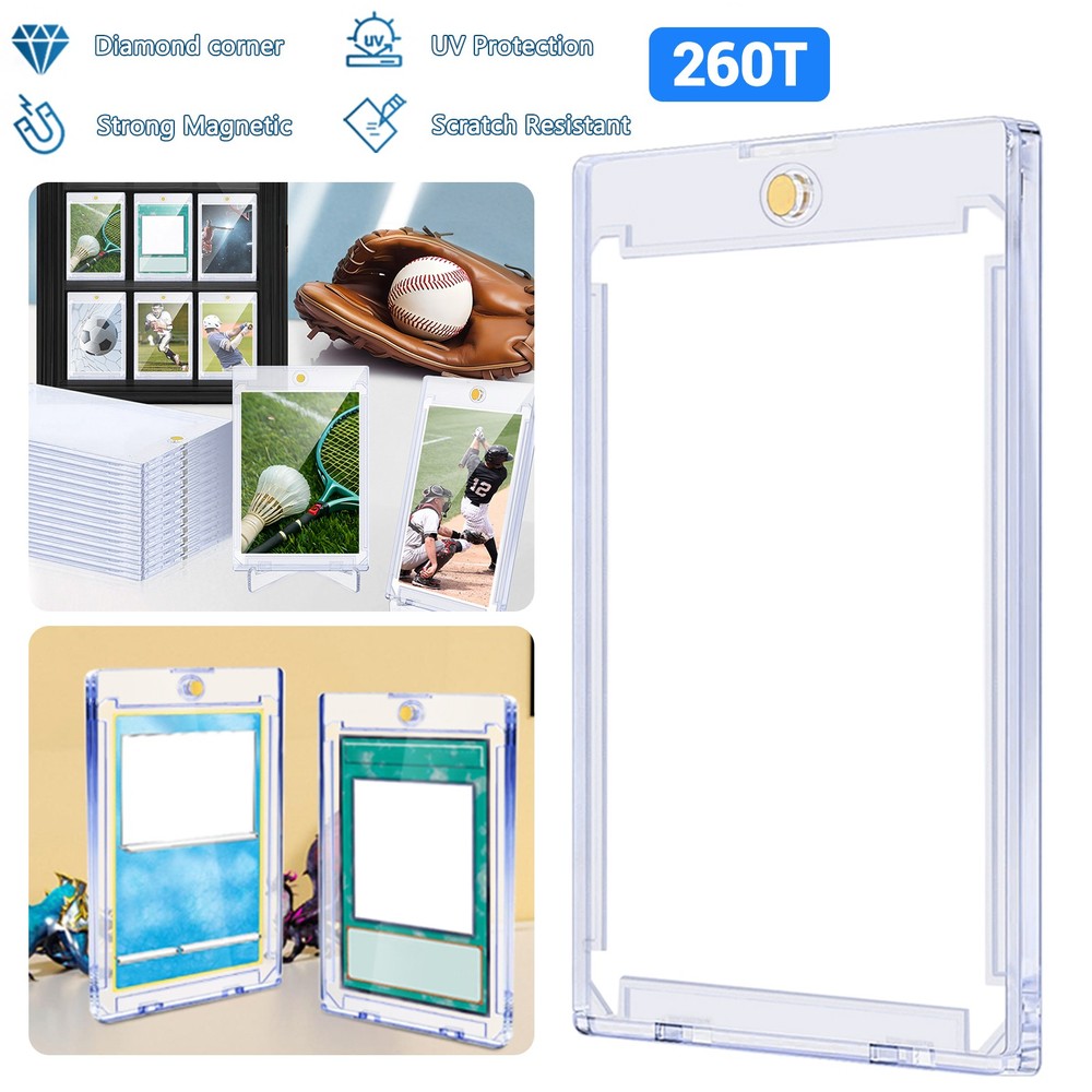 1-10Pcs Thick Magnetic Card Sleeve Card Holder 260Pt Hard Plastic Protector