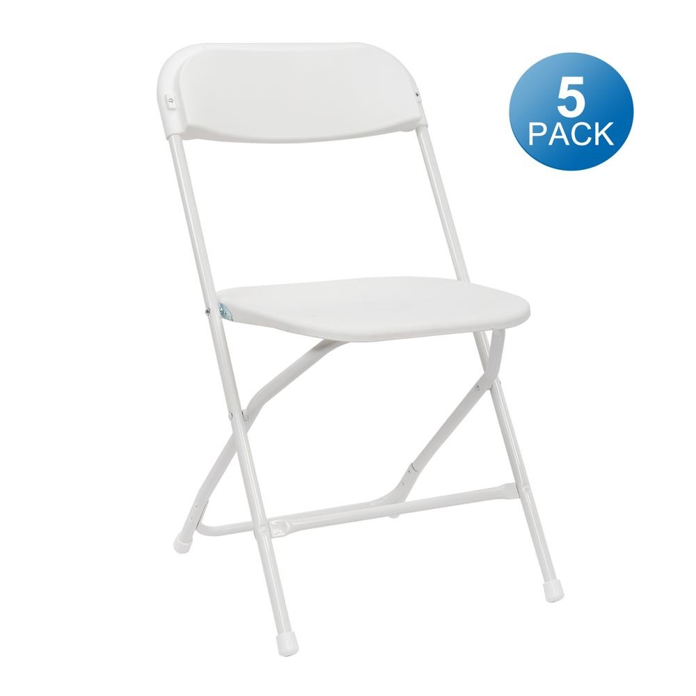 10 Pack Commercial White Plastic Portable Folding Chairs Stackable Picnic Party