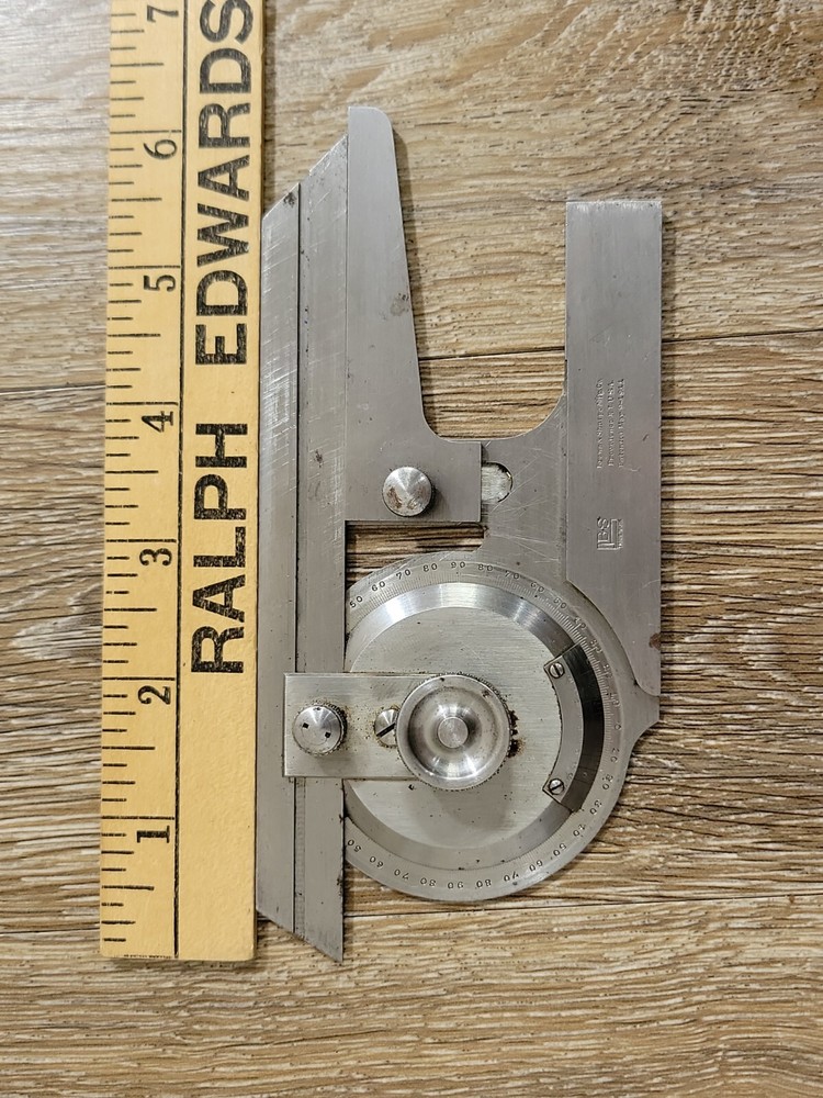 ABROWN & SHARPE UNIVERSAL BEVEL PROTRACTOR (Micrometer Protractor) May 9, 1911
