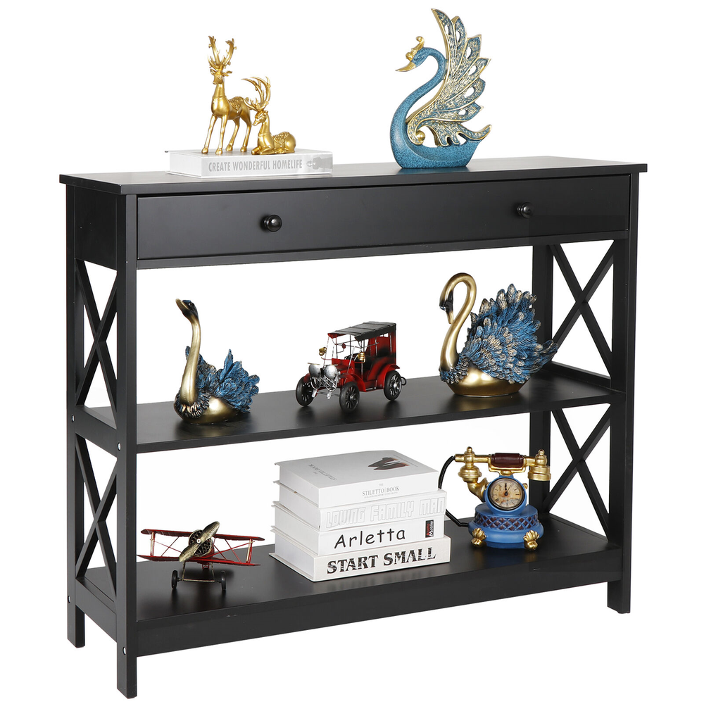 3 Tiers Console Table Side Stand Sofa Entryway Hall Display Side Table Desk
