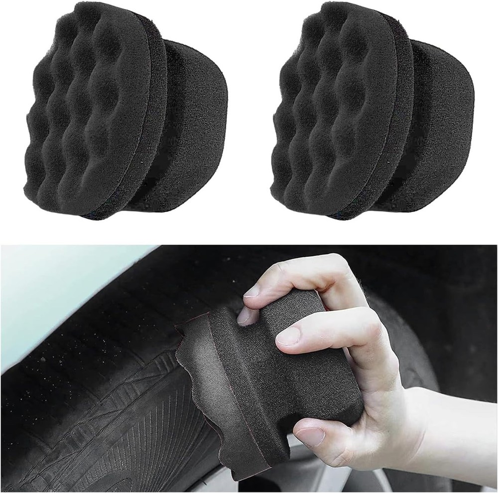 2PCS Tire Shine Applicator, Durable & Reusable Hex Grip Tire Dressing Sponge ...