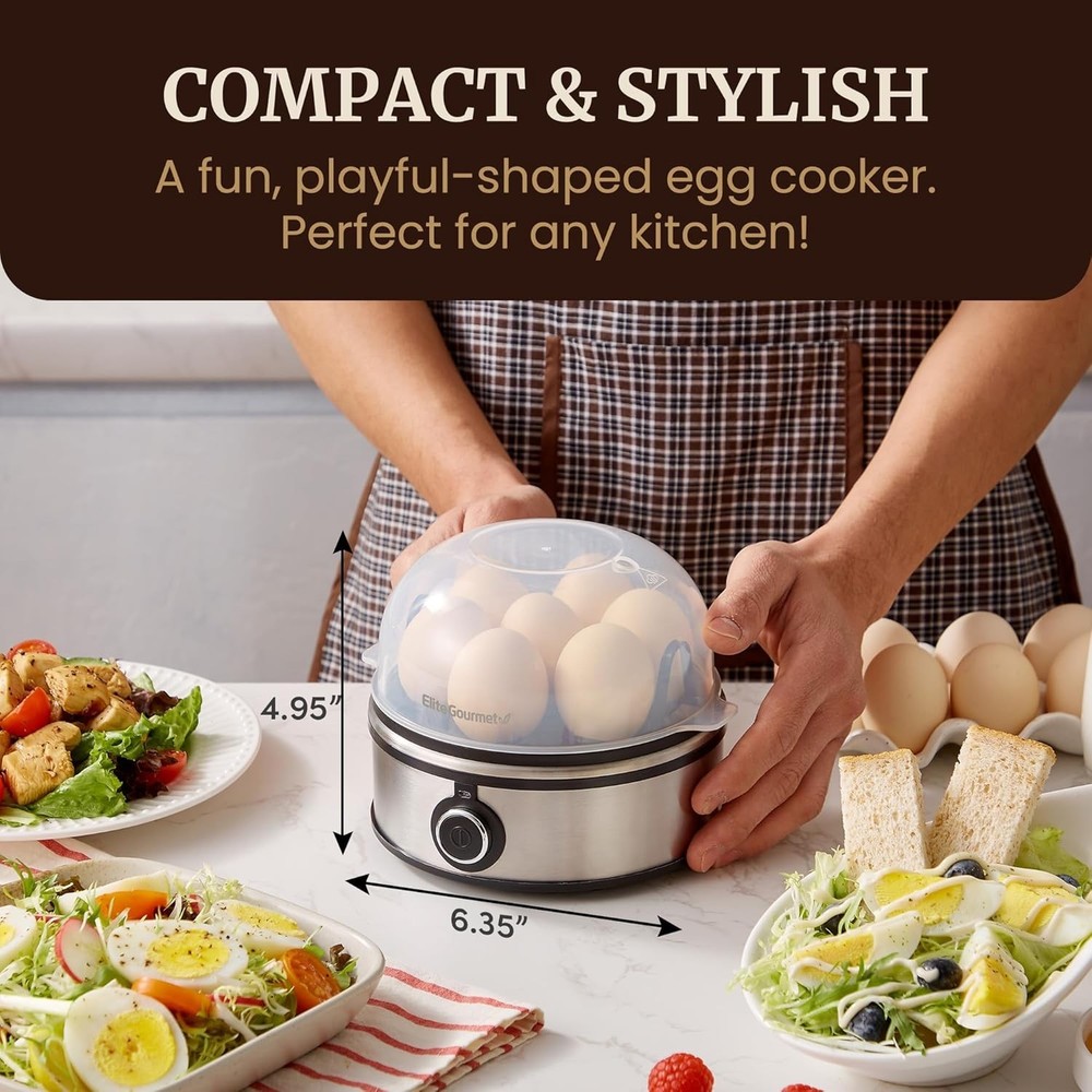 Versatile Egg Cooker - 7-Egg Capacity for Soft, Medium, Hard Boiled & Omelets