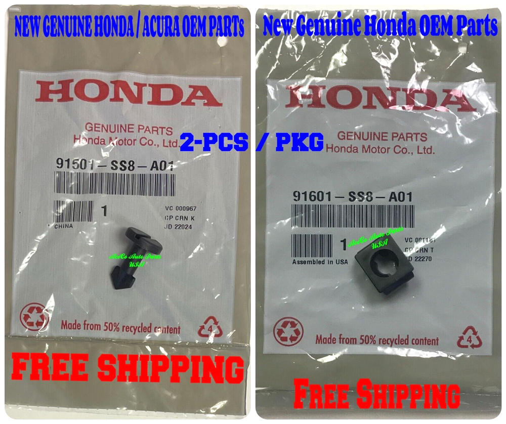 GENUINE ACURA MDX 01-13 Engine Cover Mounting Locking Stud+ Receptacle 2-PCS/PKG