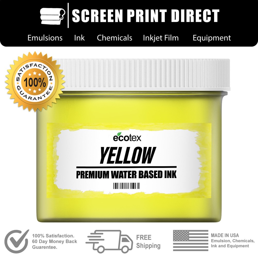 Ecotex® Yellow - Premium Water Based Ink for Screen Printing - ALL SIZES