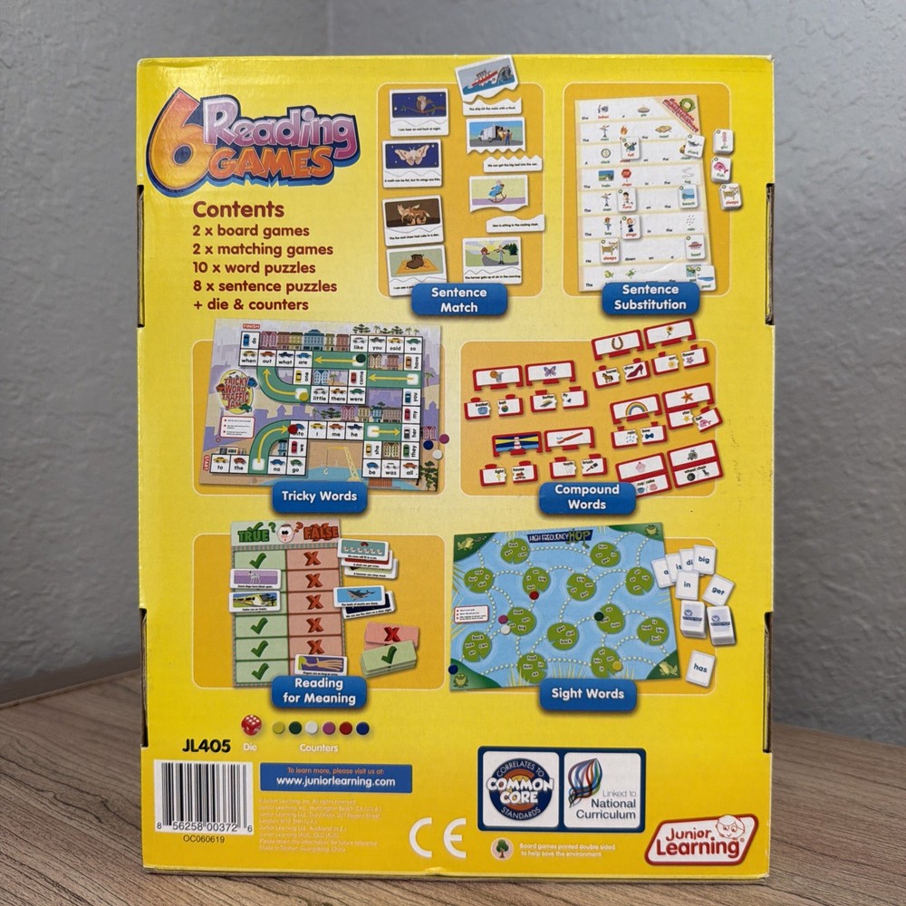 6 Reading Games Junior Learning Compound Words Sight Words Sentence Substitution