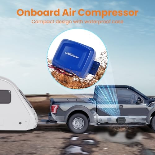 On Board Air Compressor System with Low Pressure Sensor Universal Air Bag Blue
