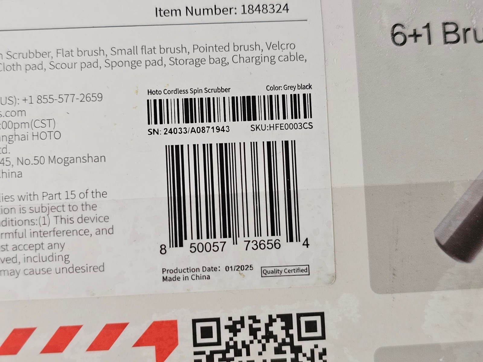 HOTO 51" Cordless Bathroom Tile Floor Electric Spin Scrubber Brush IPX7