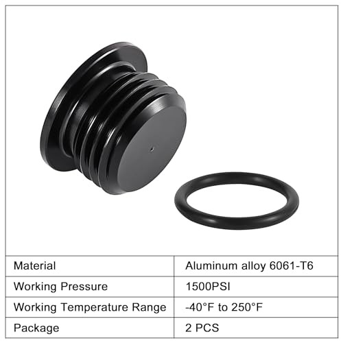 6AN MalePCS Hex Head Socket ORB Port Plug with O Ring AN6 2