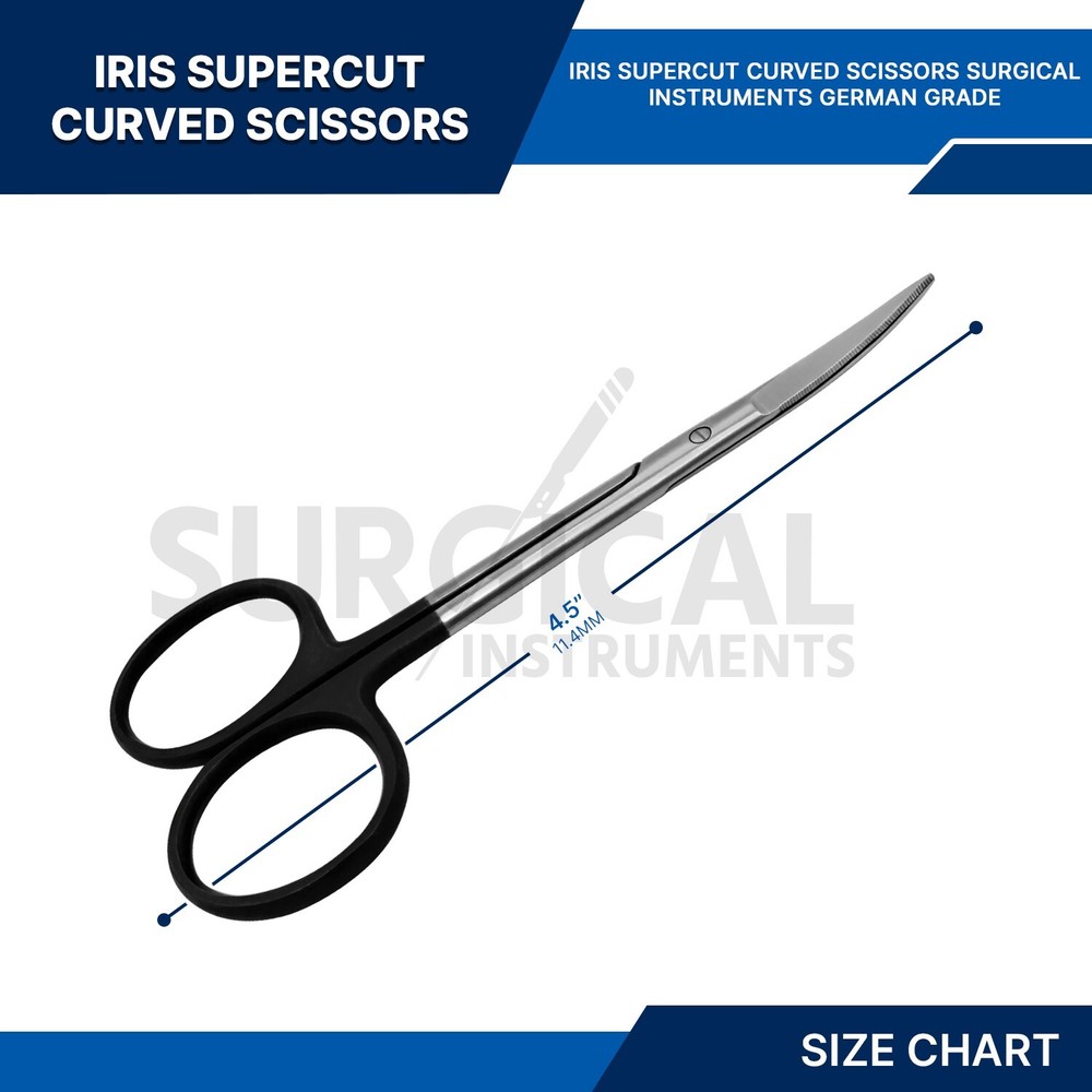 Supercut Iris Scissors Curved Surgical Instruments 4.5" Stainless German Grade