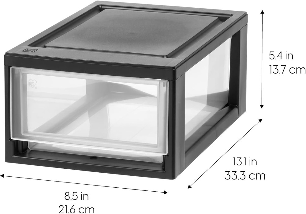 IRIS USA 6 Qt. Small Plastic Stacking Drawer, Stackable Storage Organizer Unit w