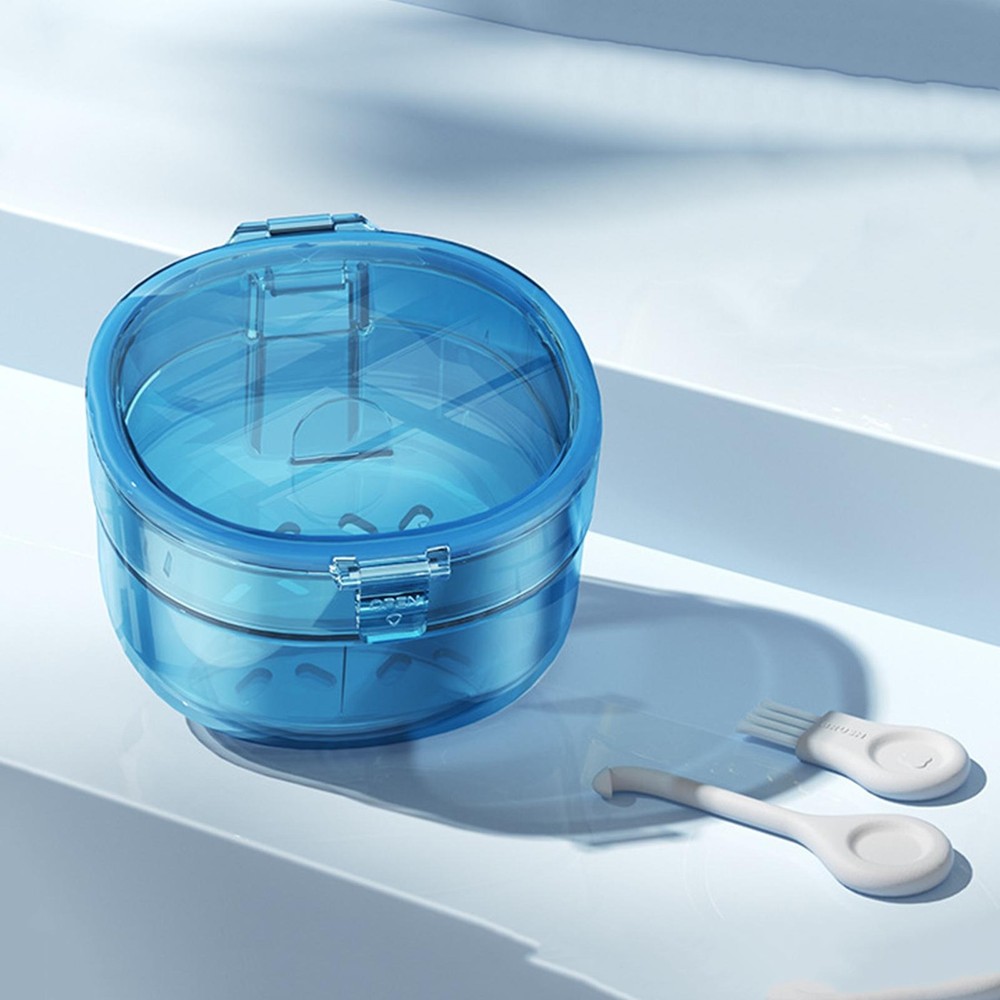 Denture Bath Case Portable Slim Leak Proof Soaking Container Tooth Box