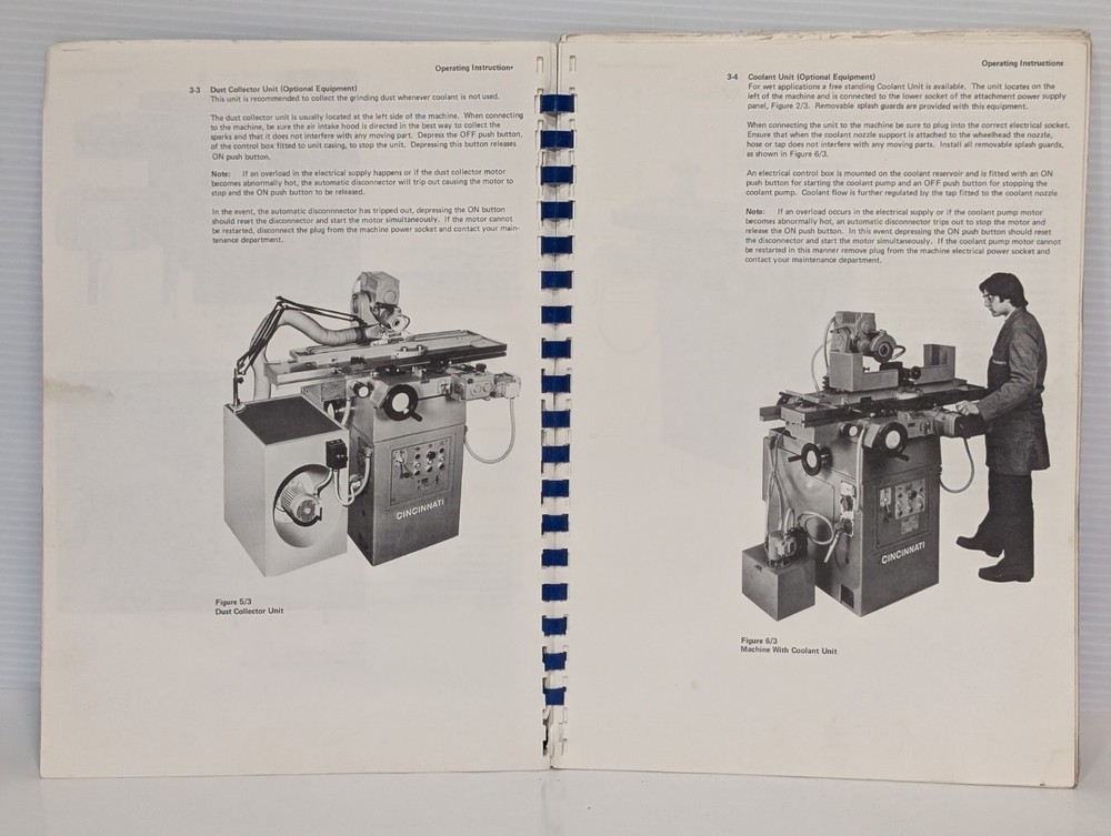 Cincinnati Milacron 2MT Cutter Tool Grinding Machine Operators Instruction Book