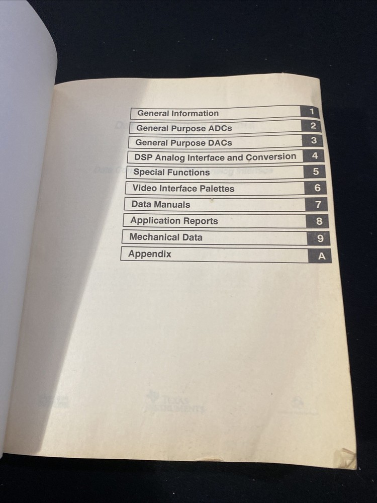 Texas Instruments Data Acquisition Circuits Analog Interface Data Book 1995
