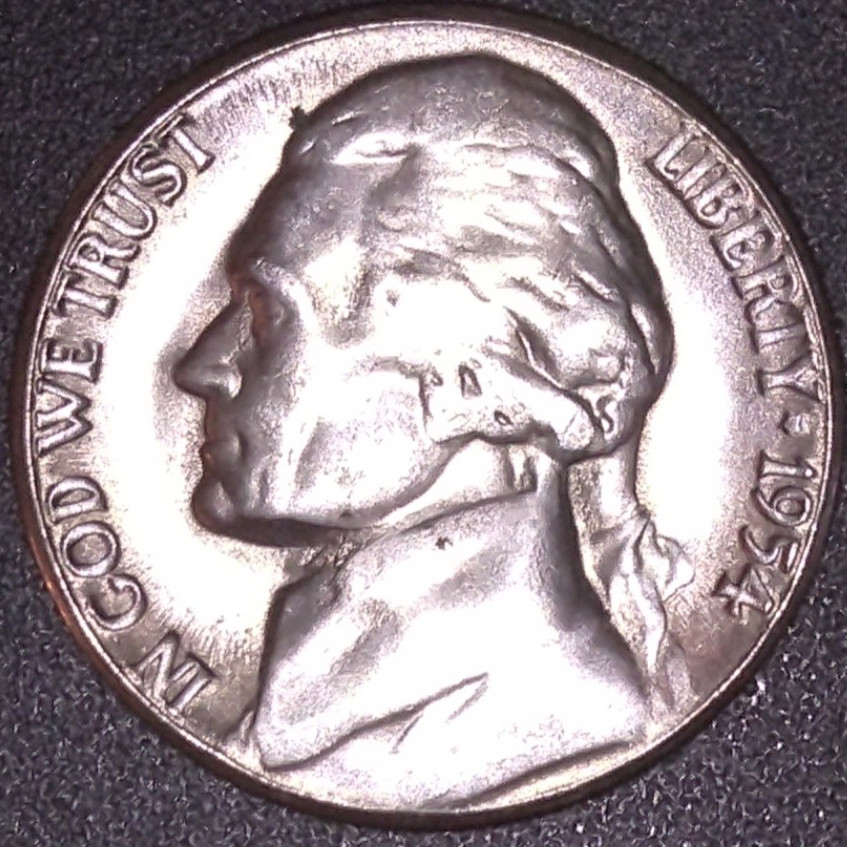 1954-S JEFFERSON NICKEL 5C ,UNCIRCULATED