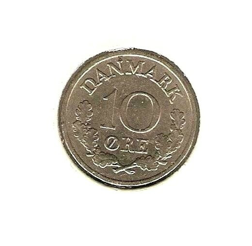 1964 DENMARK Coin 10 ORE