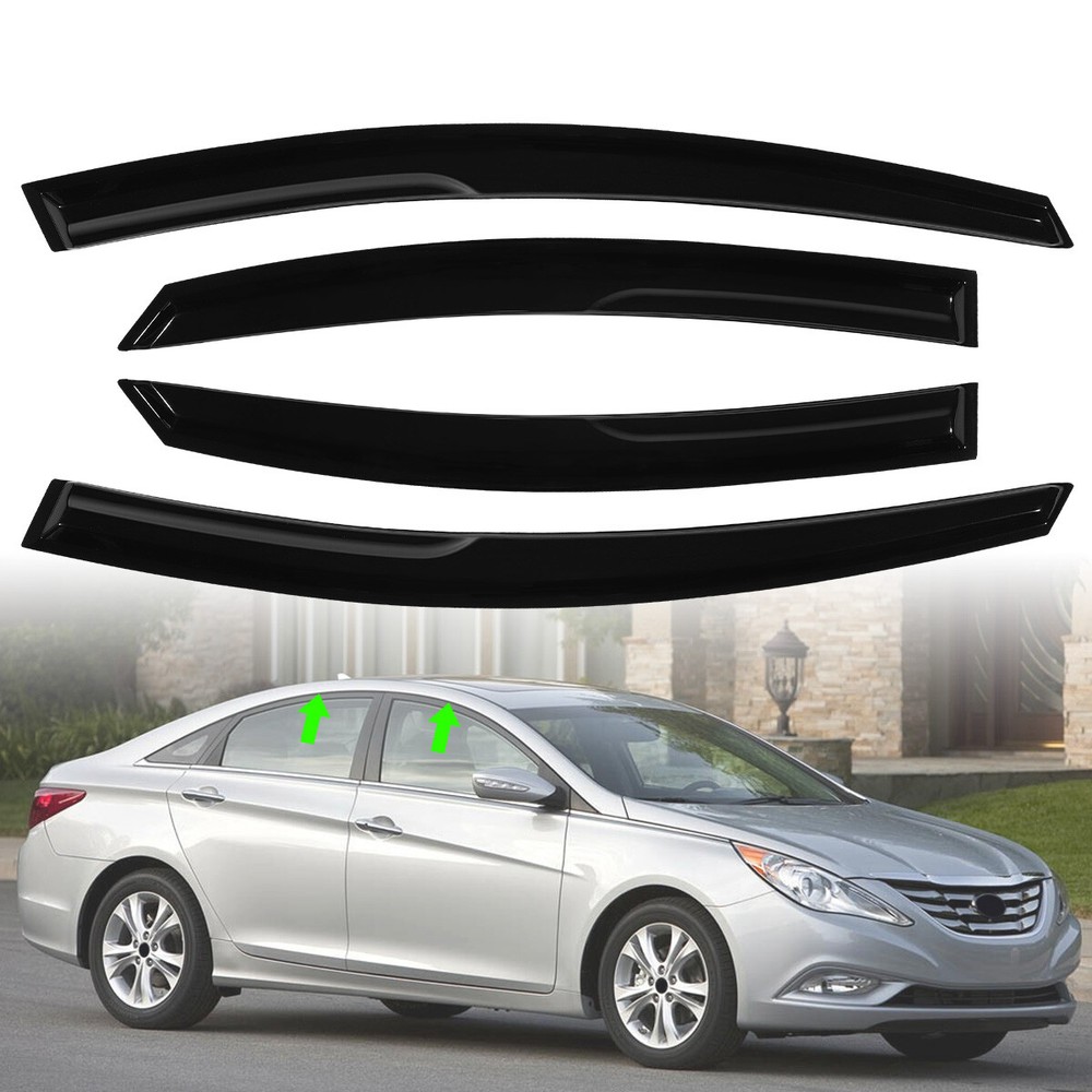 For Hyundai Sonata 2011-2014 Side Window Visor Sun Rain Deflector Guard 4PCS Set