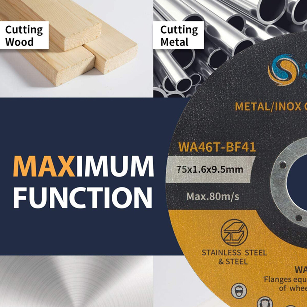 50 Pack 3"x1/16"x3/8" Cut-off Wheel 3 inch Metal & Stainless Steel Cutting Discs