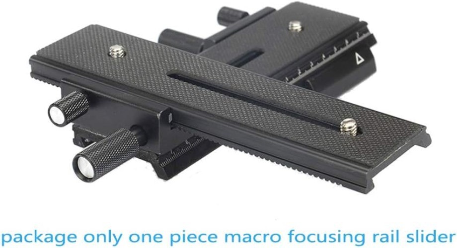 Two Way Macro Focus Rail Slider 16cm for Close Up Photography Adjustable Knobs