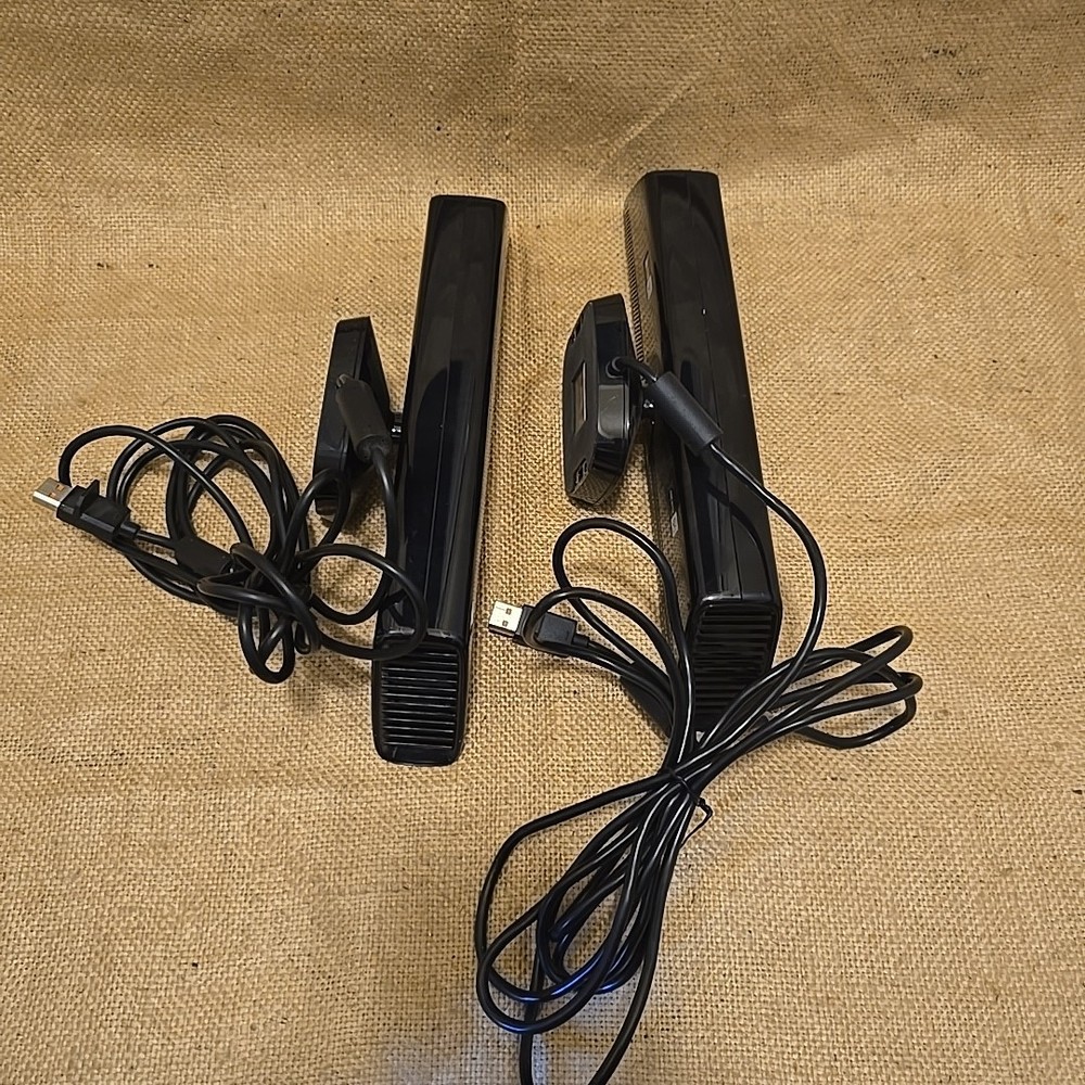 2 Xbox 360 Kinect Sensor Bundle Lot With 4 Games Power Cord 1429 "Untested"