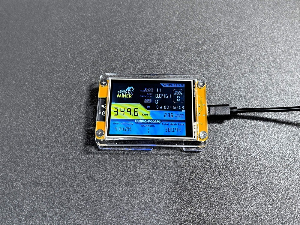 4x Bundle – NerdMiner V2 Bitcoin Solo Mining Kit | Includes Cradle Stand