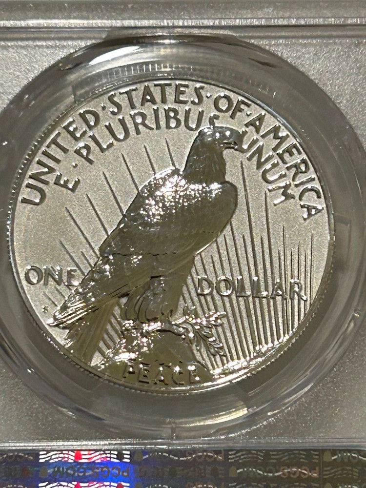 2023 S Peace Silver Dollar Reverse Proof PCGS PR70 FDOI/Flag Label