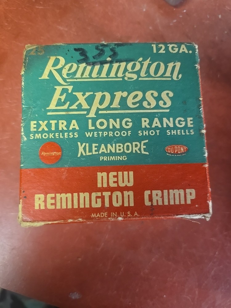 Vintage Remington Express Extra Long Range 12 Ga. Empty Shotgun Shell Box