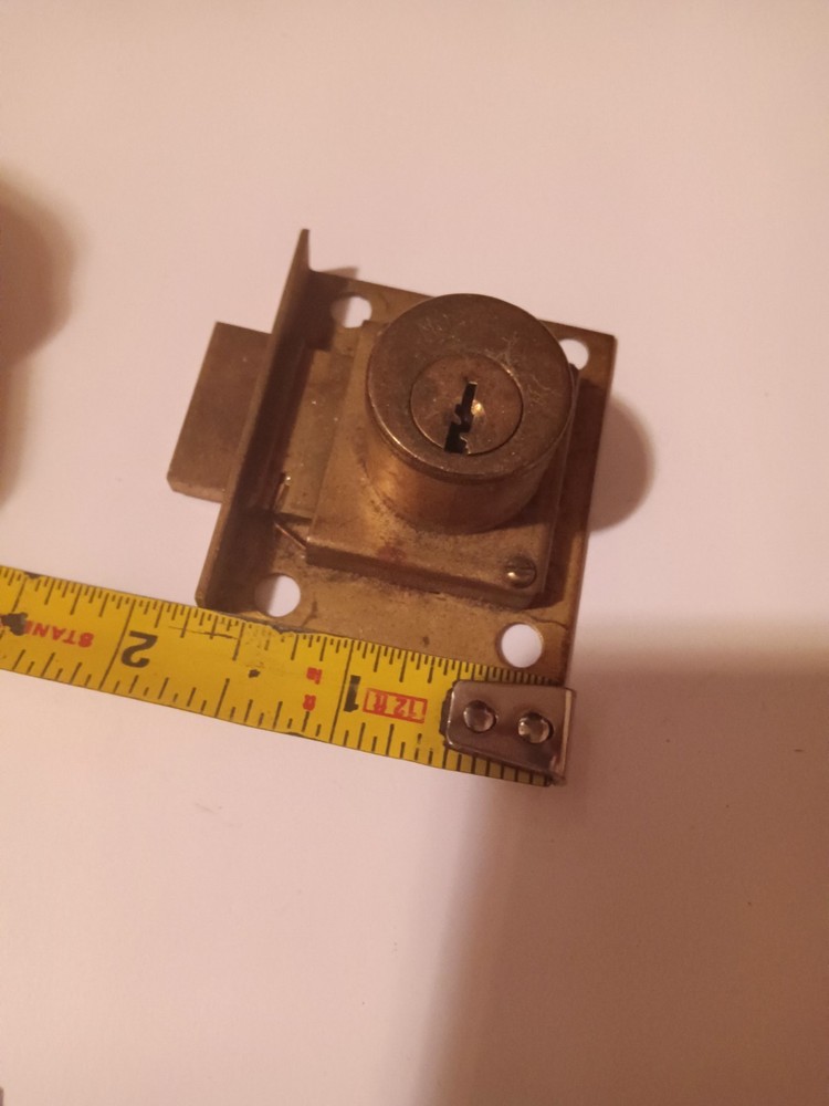 Vintage Solid Brass Norwalk Cabinet Door Or Drawer Lock