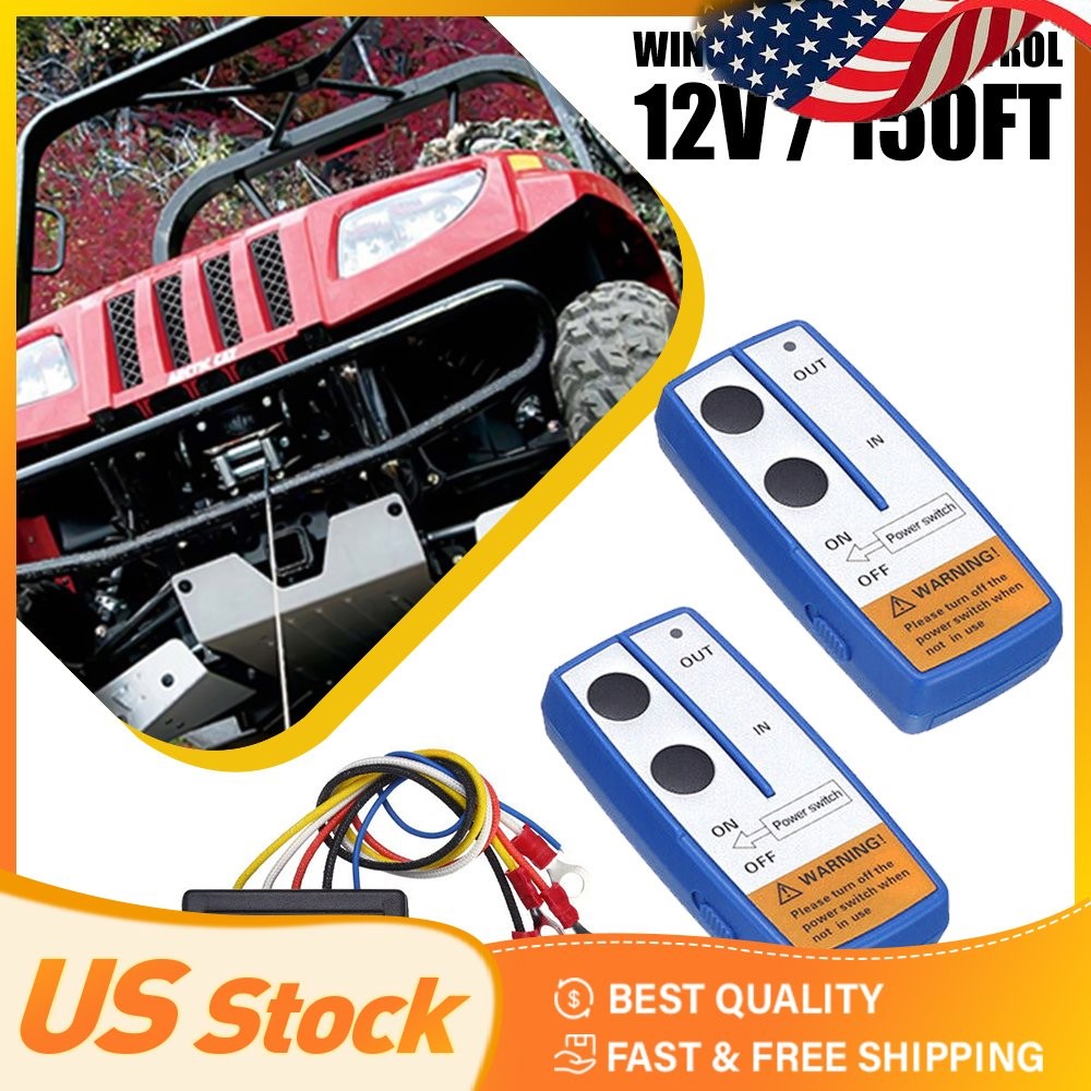 Wireless Winch Remote Control 12V Kit Twin 150ft Receiver Switch Handset Easy US