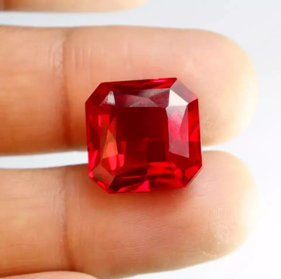 Flawless Natural Burmese Red Ruby Asscher Cut 47.10 Ct Loose Certified Gemstone