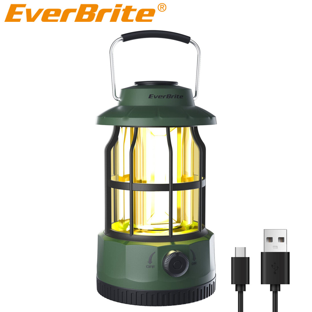 EverBrite LED Camping Lantern Stepless Dimming Switch USB C Rechargeable Lantern