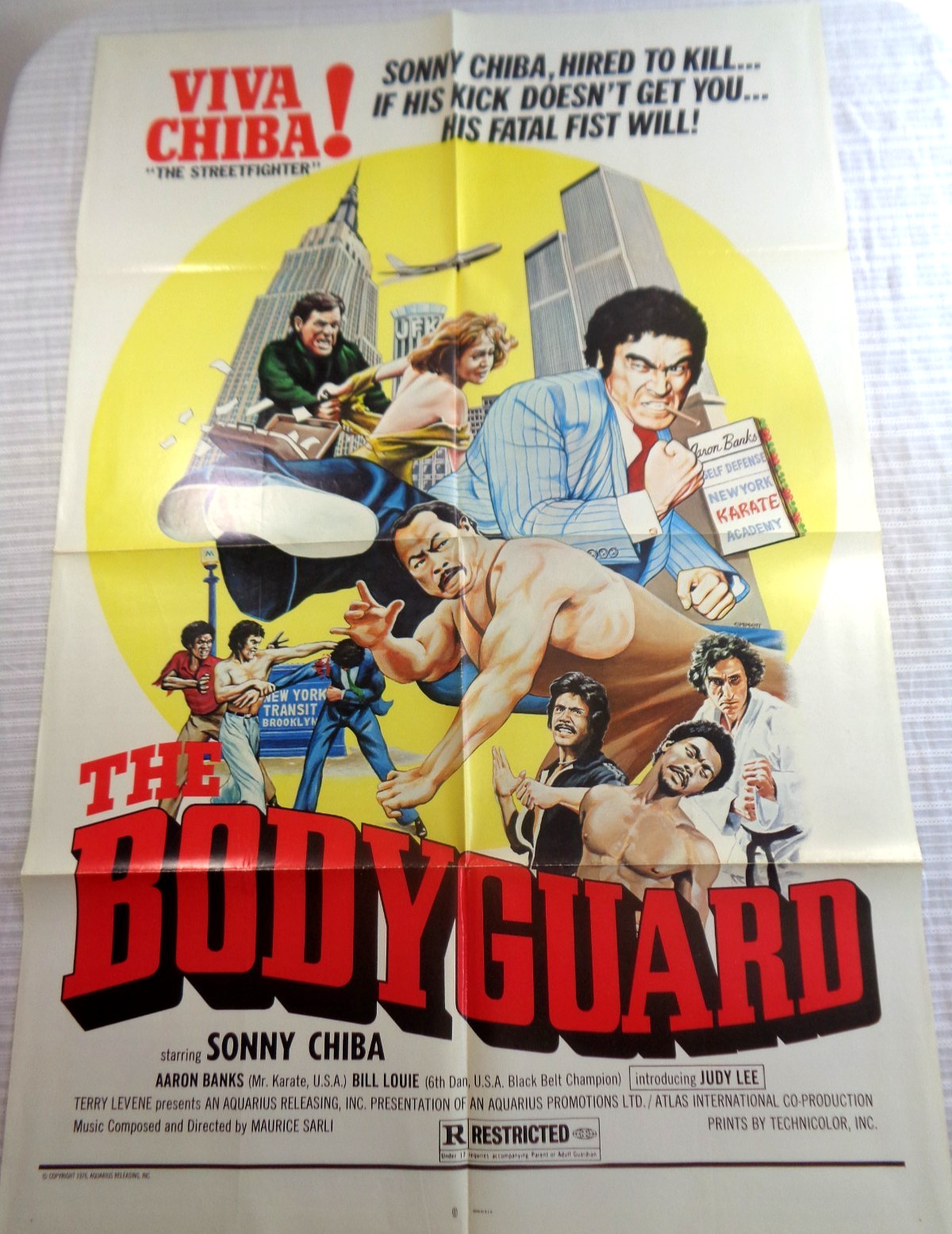 THE BODYGUARD Movie Poster 1976 - One Sheet Original - Sonny Chiba VG!