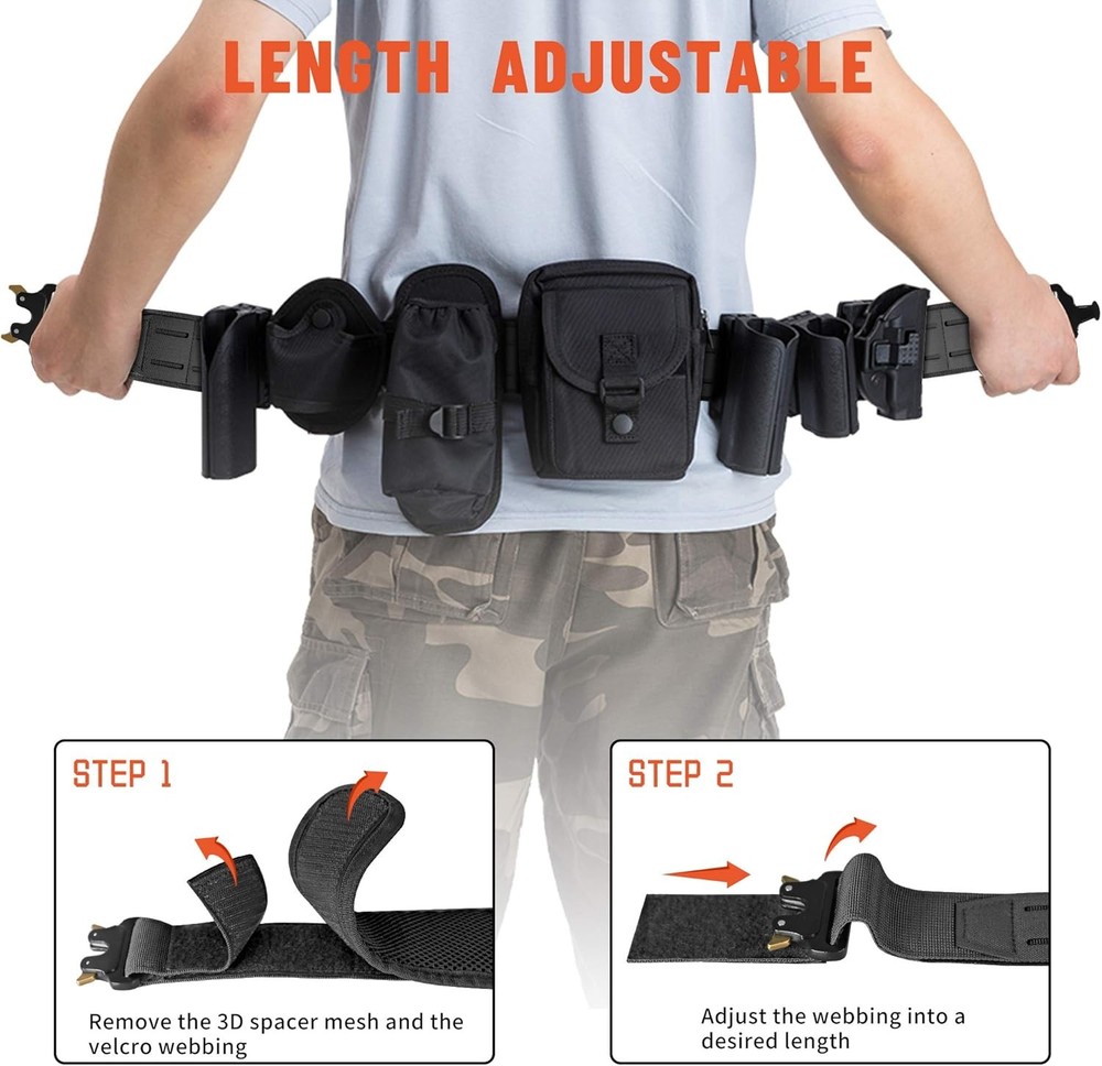 Adjustable Heavy Duty Tactical EDC Belt with MOLLE Quick Release System
