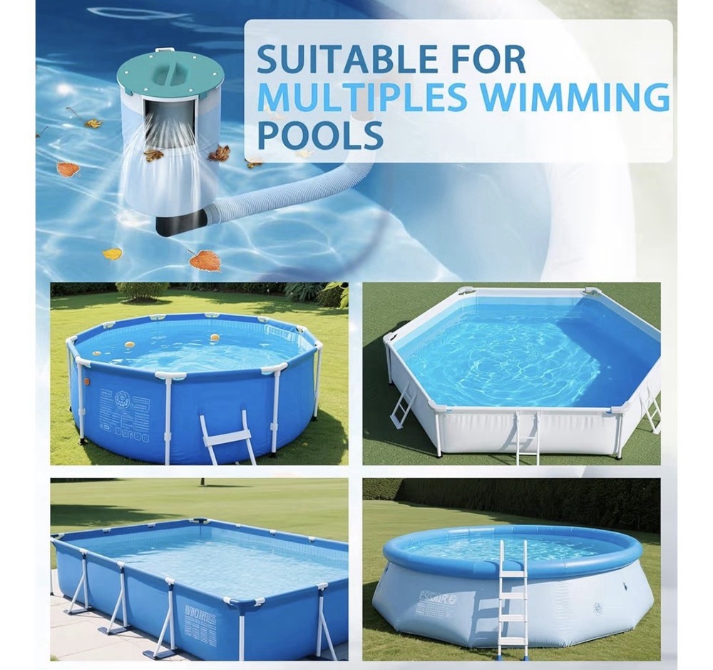 Surface Float Skimmer Upgrade No Installation Required Or Bracket + Filter Socks