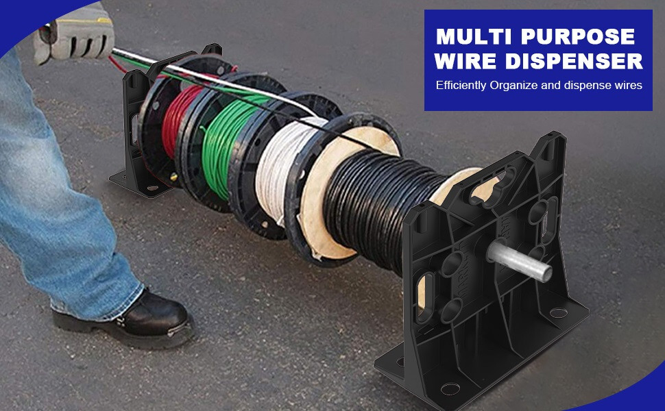 Portable Wire Dispenser Electrical Cable Spool Rack Spool Caddy Wire Roll Holder