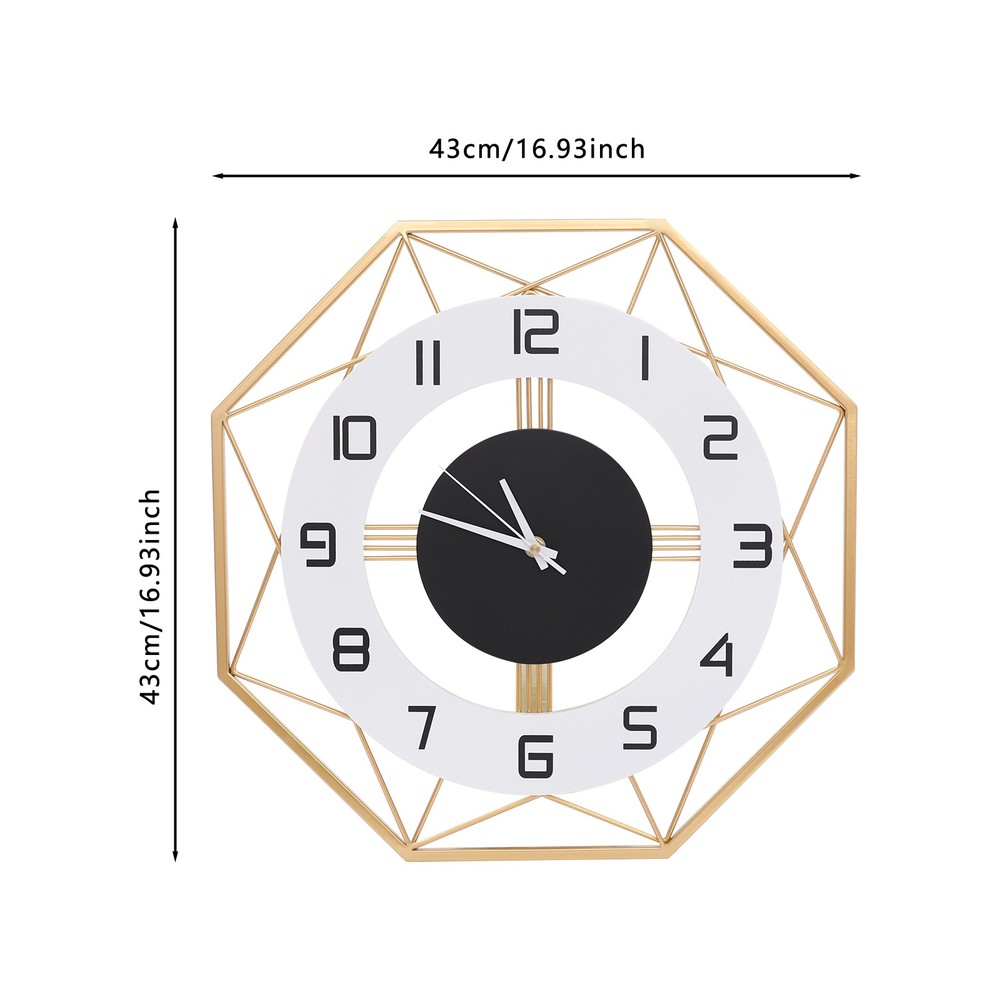 Modern Wall Clock - Silent Battery Powered Analog , Easy Mount