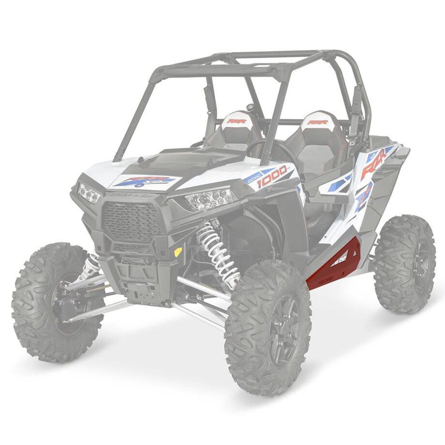 Polaris Low Profile Rock Sliders, 2-Seat, Indy Red, for RZR Models - 2881587-293