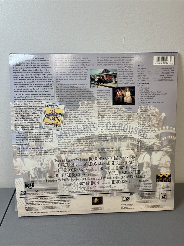 "Carousel" Special Widescreen Laserdisc LD - Rodgers and Hammerstein