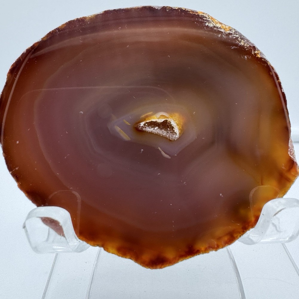 Natural Agate Geode Slice Polished Display Specimen Druzy Center 2.75”
