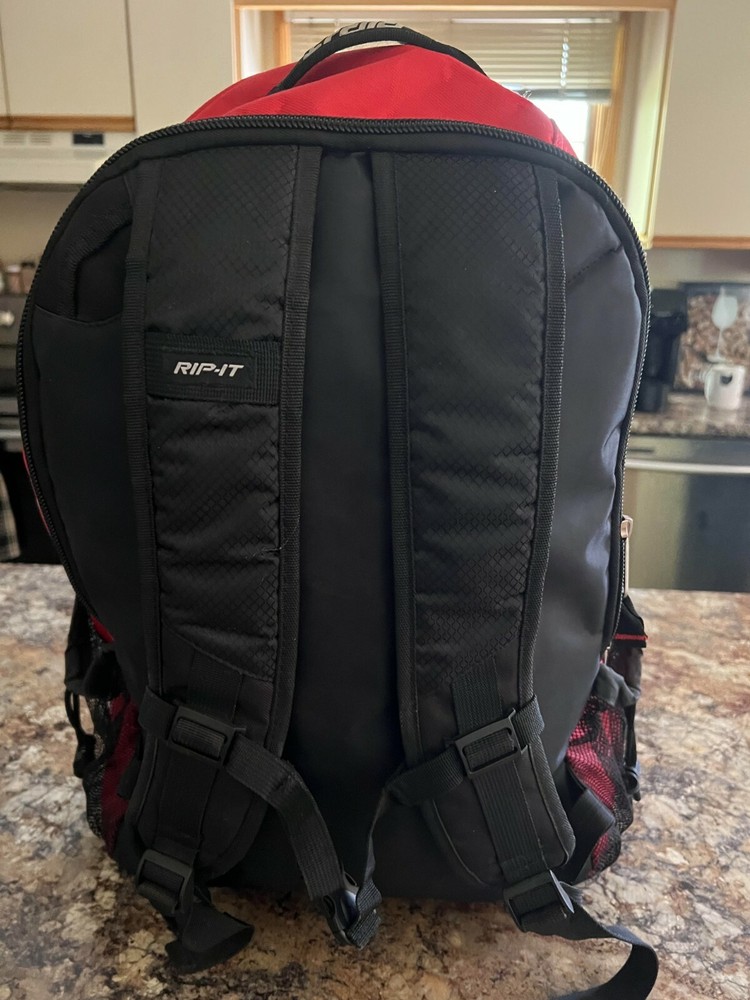 RIP-IT Player Baseball Softball Backpack - Softball Equipment Bag, Red