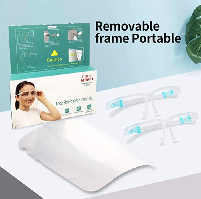 10 Pack Protective Glasses Frame Face Shield Visor, Full Facer Guard Mask