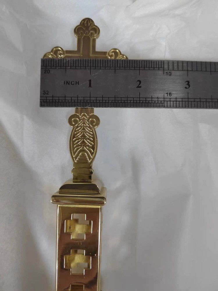 Custom +Brass Metal Processional Cross H51"