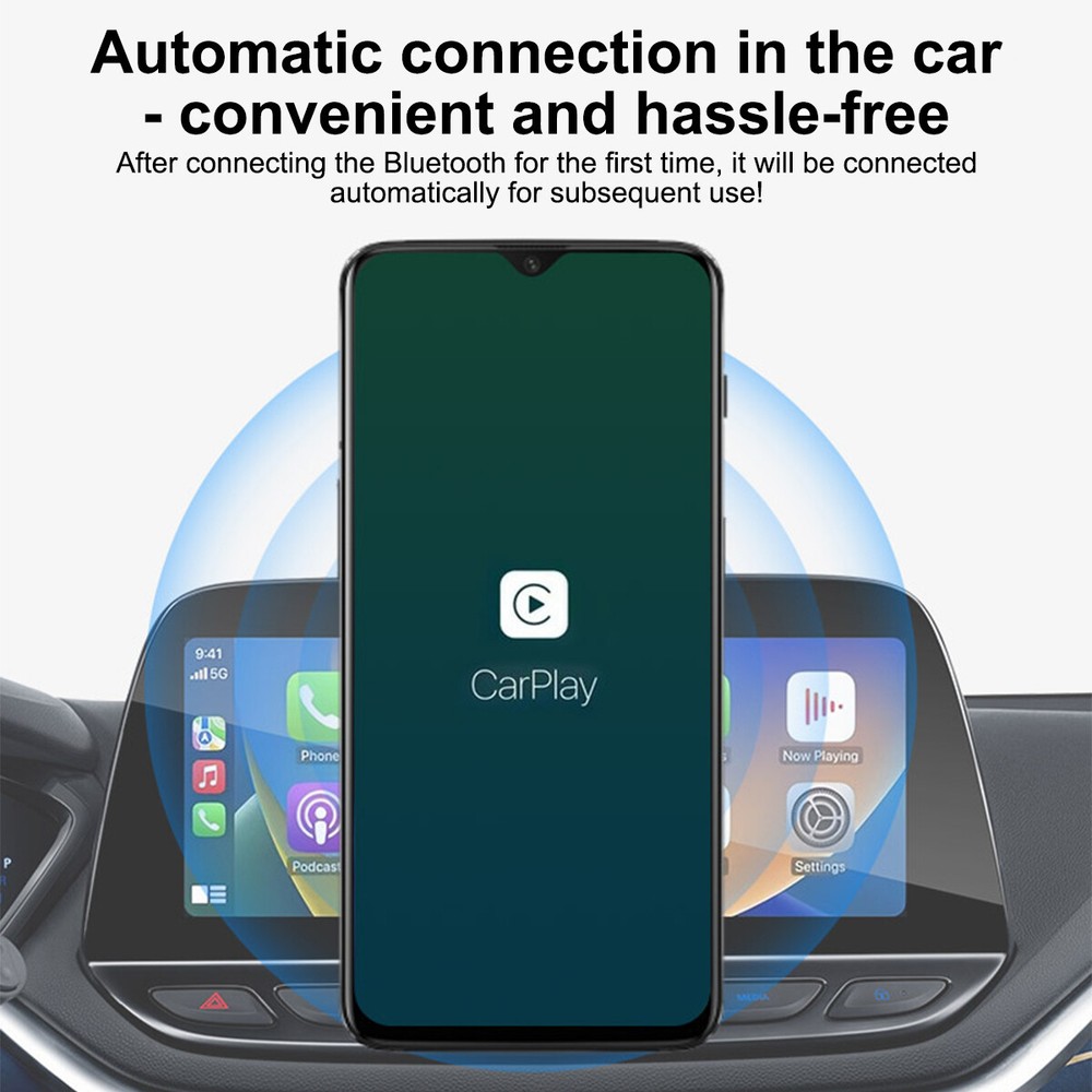 Wireless CarPlay Adapter For iPhone Apple Android Auto Wired to Wireless Dongle