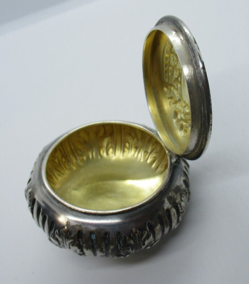 Antique Silver Snuff Box, See Hallmarks, 800 Silver, Stain in Back