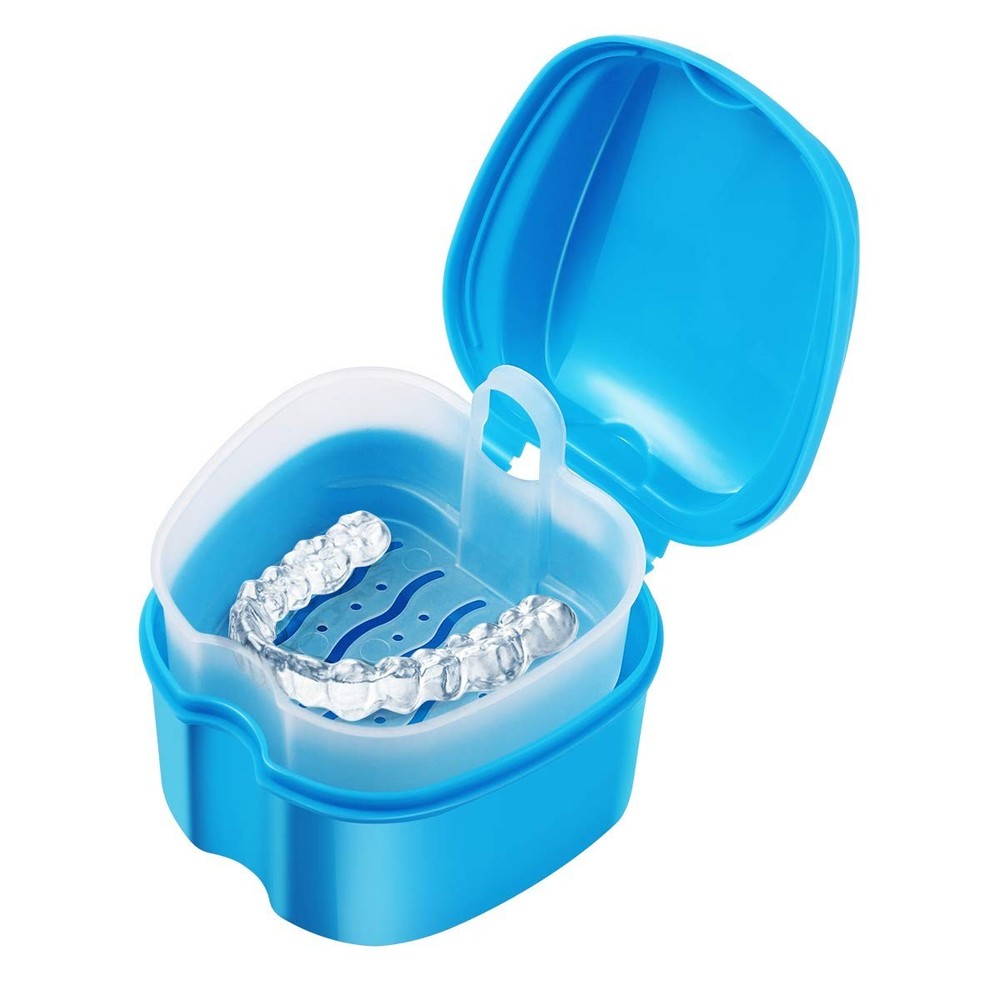 Denture Case Denture Bath Box Case Dental Orthodontic Retainer False Teeth St...