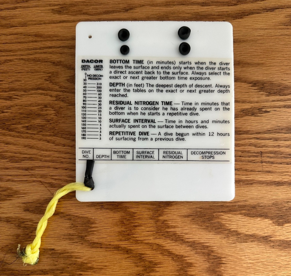 Dacor Scuba Diving Slate